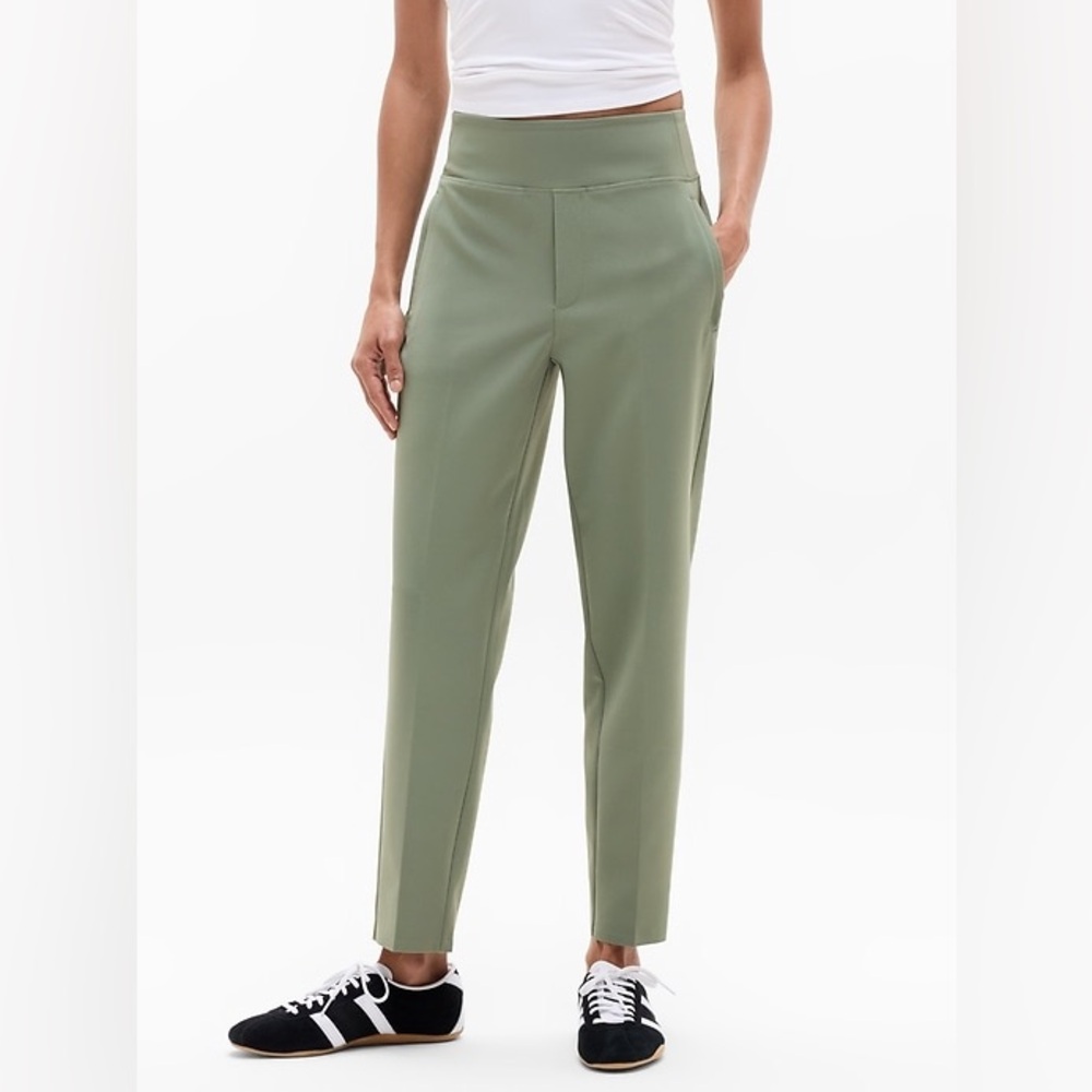 Athleta Endless High Rise Travel Pants Army Green SIZE 6